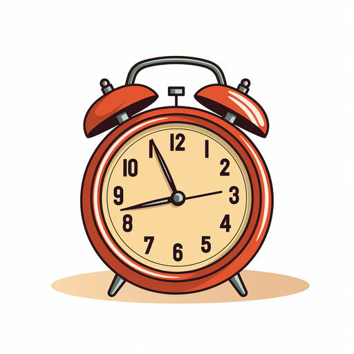 Minimalist alarm illustration on white background