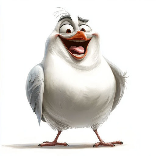 Eclectic Dove Caricature Clipart for Home Office Decor