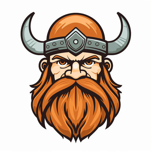 Minimalist style viking clipart on white background