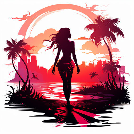 Bikini illustration in the style of Chiaroscuro Art
