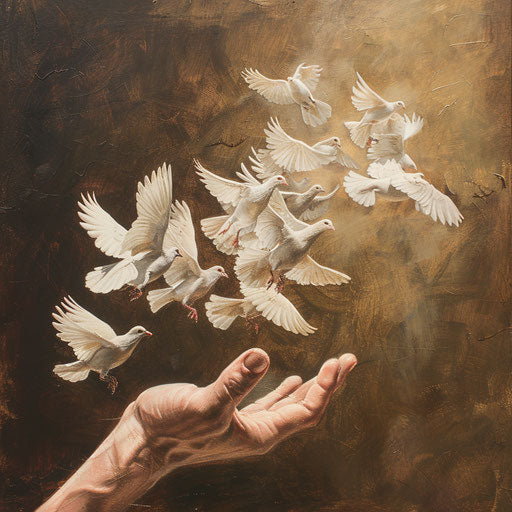 Release of doves, symbolizing freedom and peace