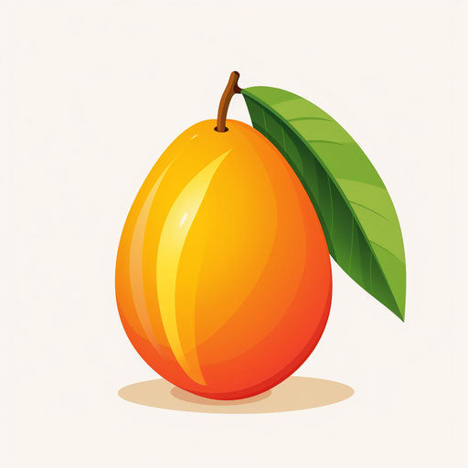 Minimalist style mango clipart, on white background