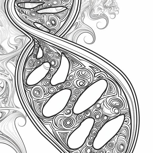 Detailed illustration of a DNA strand with intricate designs