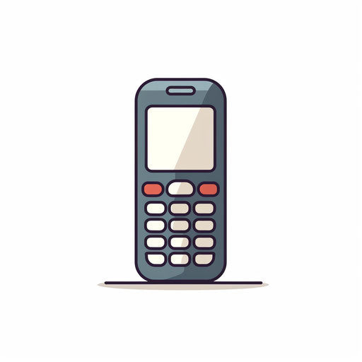 Minimalist style mobile phone clipart, on white background
