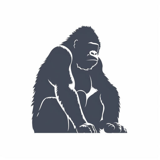 Gorilla artwork in Minimalist style, on a white background