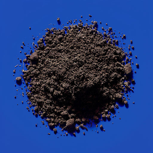Realistic soil clipart shining on royal blue backdrop