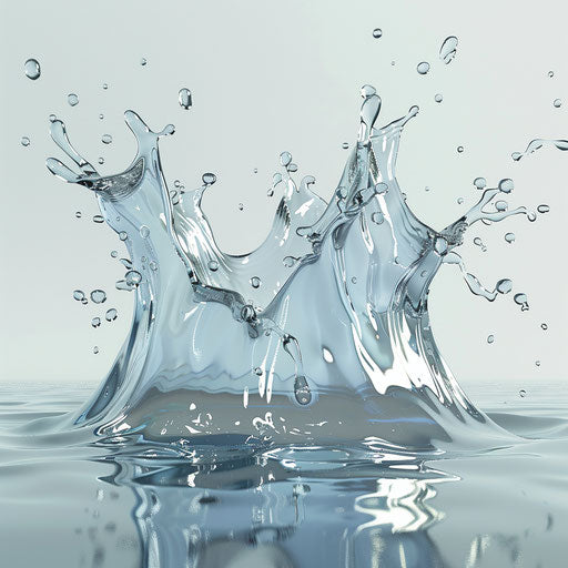 Realistic water splash on flat random background