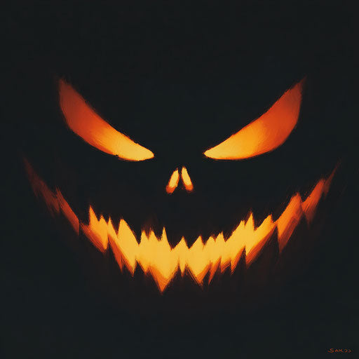 Stylized and Abstract Jack-o'-Lantern Face