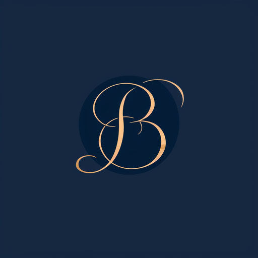 Classic luxury logo with a timeless script font on navy blue background