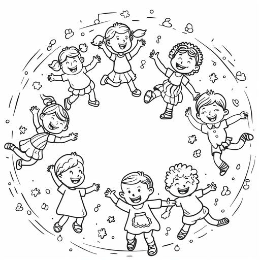 Children joyfully dancing in a circle