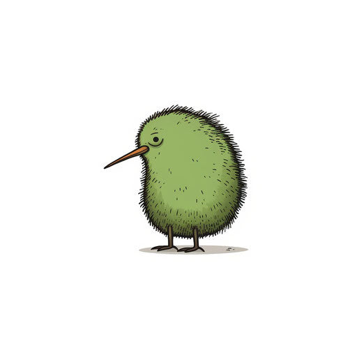 Kiwi clipart in Minimalist style, on white background