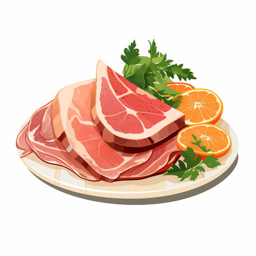 Ham illustration in the style of Pastel Colors Art