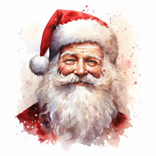 Santa face clipart in Oil painting style