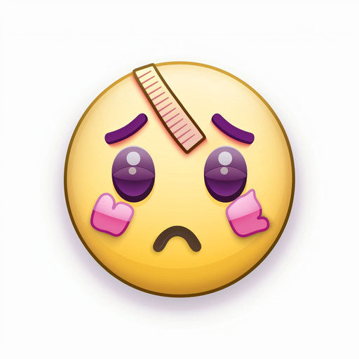 Sad emoji with bandages - White background, yellow face