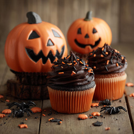 Halloween Delights: Cupcakes and Pumpkins Decor