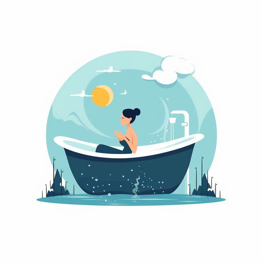 Minimalist bath illustration on white background