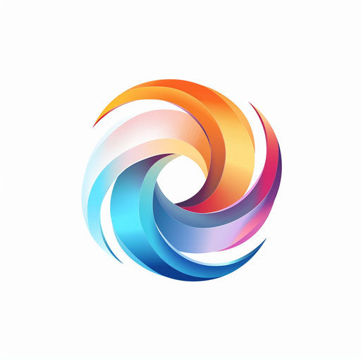 Modern logo design with abstract shapes and gradient colors