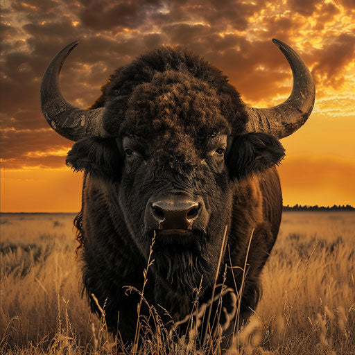 Wild buffalo exhibiting natural behavior in the style of Frans Lanting
