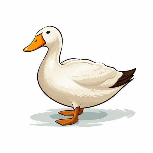 Duck clipart in the style of Minimalist, on a white background