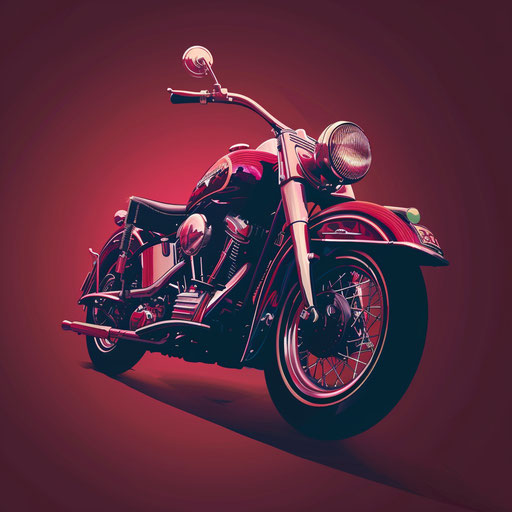 Photo realistic motor clipart on a rich burgundy background