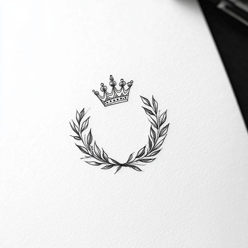 Small cool tattoos for men with crown and laurel