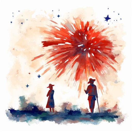 Independence Day clipart in the style of Impressionistic Art