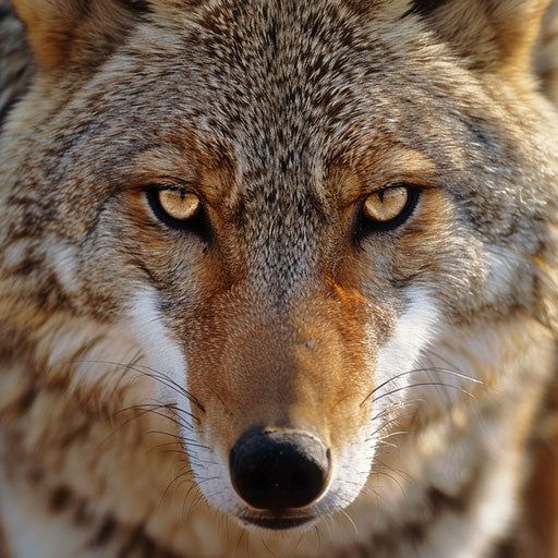 Close-up of a coyote's face