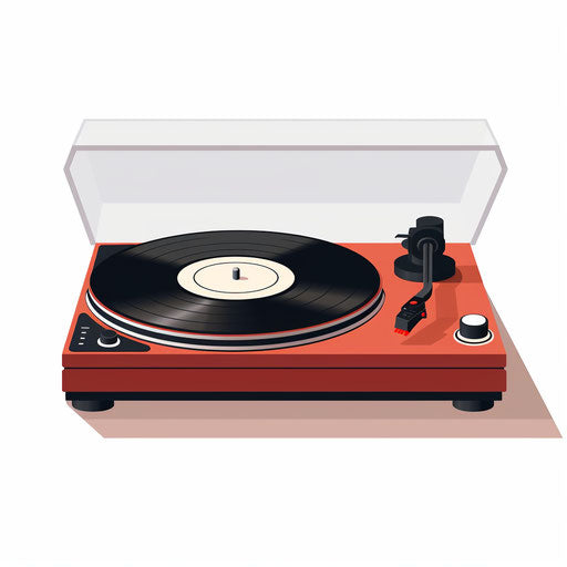 Minimalist style record player clipart on white background