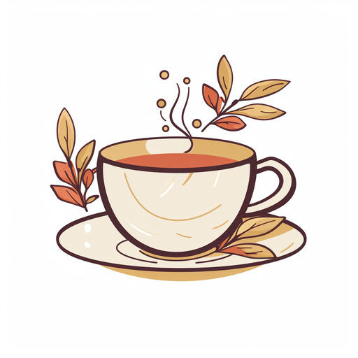 Minimalist teacup illustration on white background