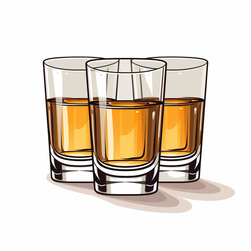 Minimalist style shot glass clipart, on white background
