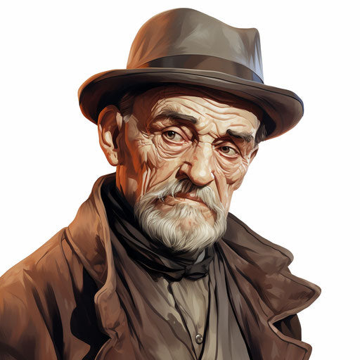 Illustration of uncle in the style of Chiaroscuro Art