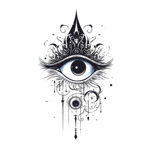 The eye of the god and the moon, the crescents and the sun