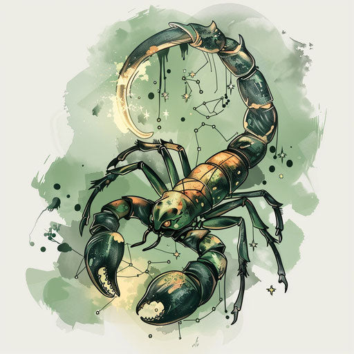 Eco-friendly tattoo sketch of Scorpio constellation