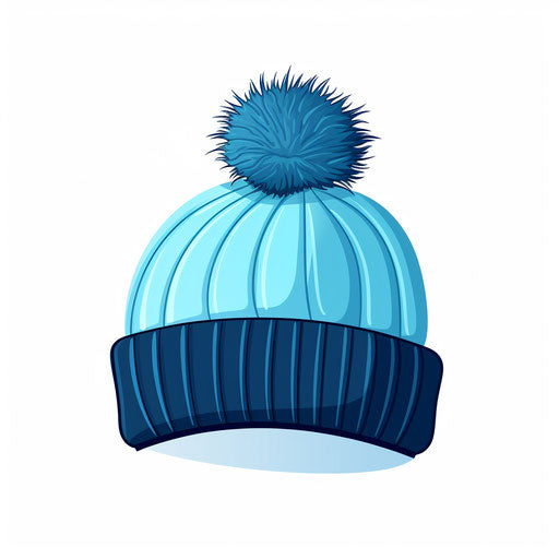 Winter hat in minimalist style on white background