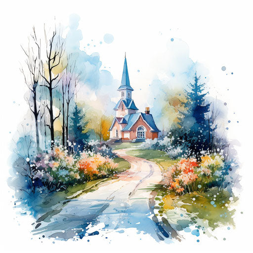 Watercolor clipart in the style of Impressionistic Art