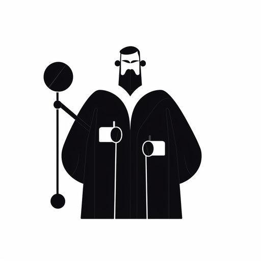 Judge in Minimalist style on white background