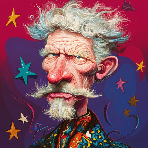 Versatile Ambrose Bierce Caricature Clipart for All Occasions