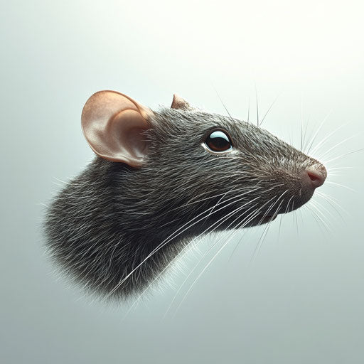 3D rat on white background in photo realistic style, isolated clipart