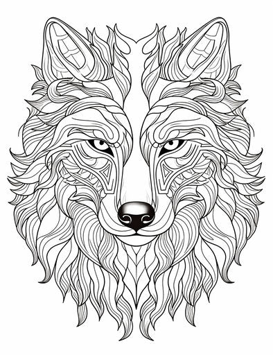 Printable coloring sheets of wolf head for adults