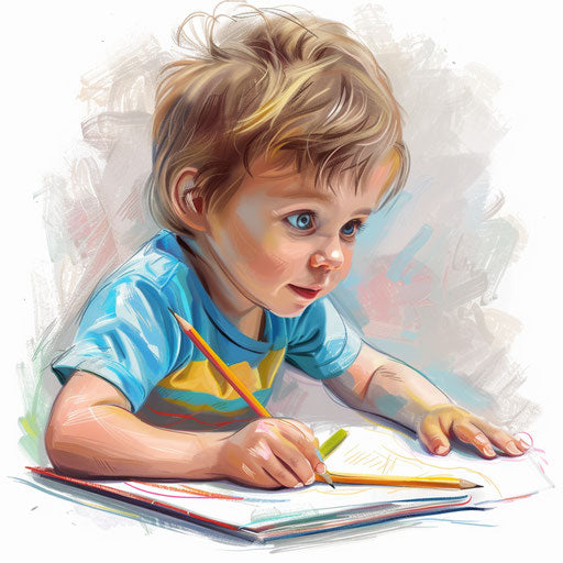 Preschool clipart in realistic style with dynamic lighting and vivid colors