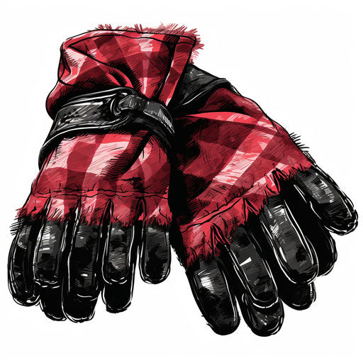 Mittens illustration in the style of Chiaroscuro Art on white background