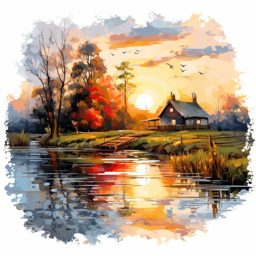 Morning illustration in the style of an oil painting