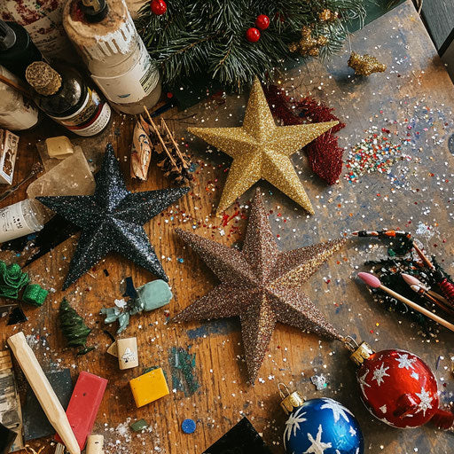 DIY workshop table for making Christmas stars