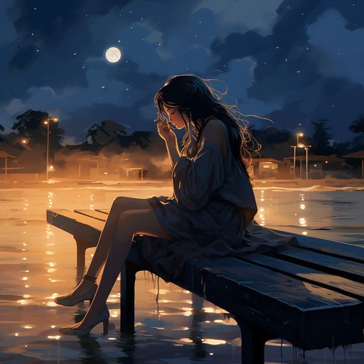 Two people sitting on a park bench with the words I love you