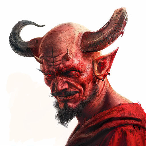 Devil clipart in realistic style on white background, sharp edges