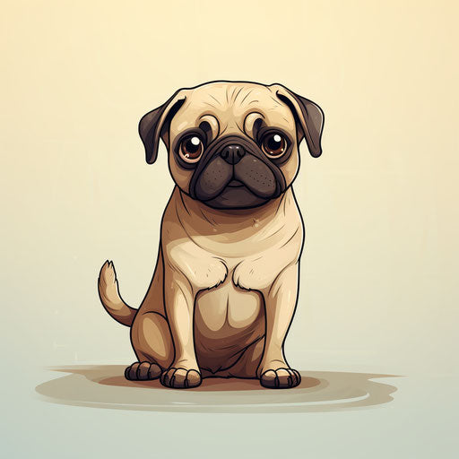 Happy dog in flat style on light background