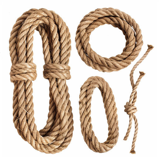 Realistic rope clipart on white background, rich textures