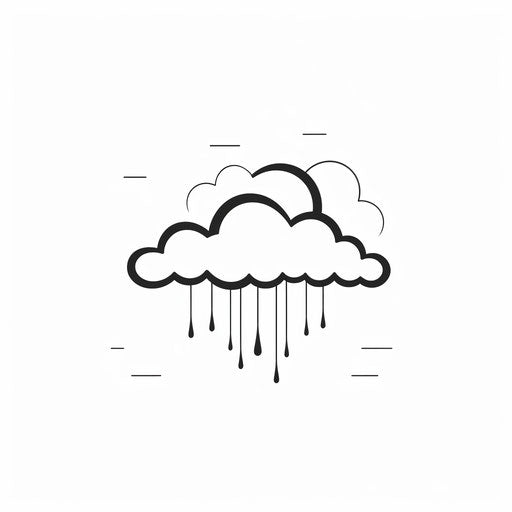 Minimalist style thunderstorm clipart on white background