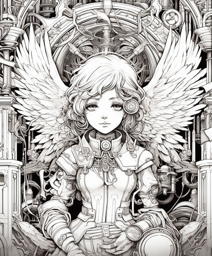 Angel drawing on coloring pages for kids