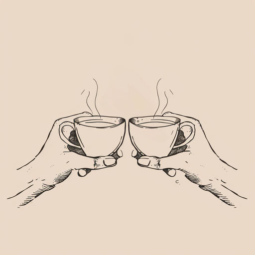 Clinking Coffee Cups Sketch